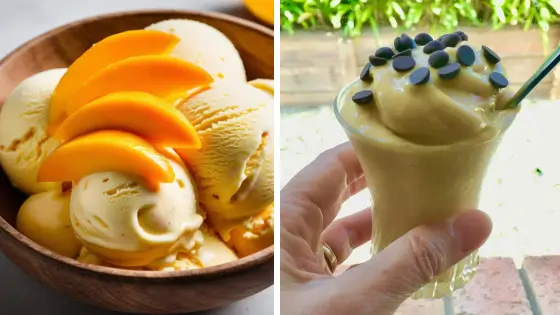 Banana mango nice cream bowls