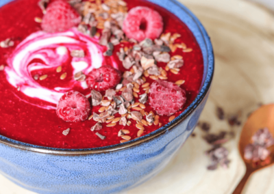 A raspberry and beet dessert bowl