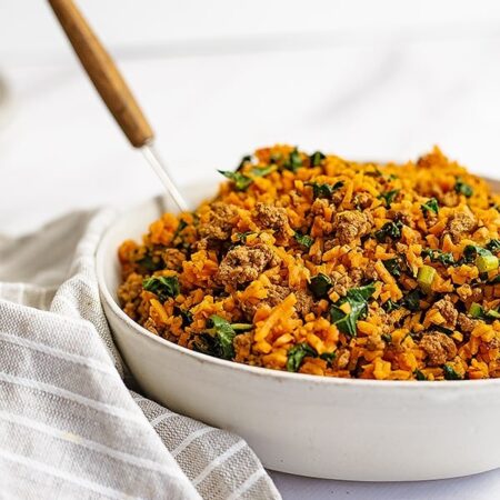 Easy-Ground-Beef-Sweet-Potato-Rice-Breakfast-Skillet-Recipe