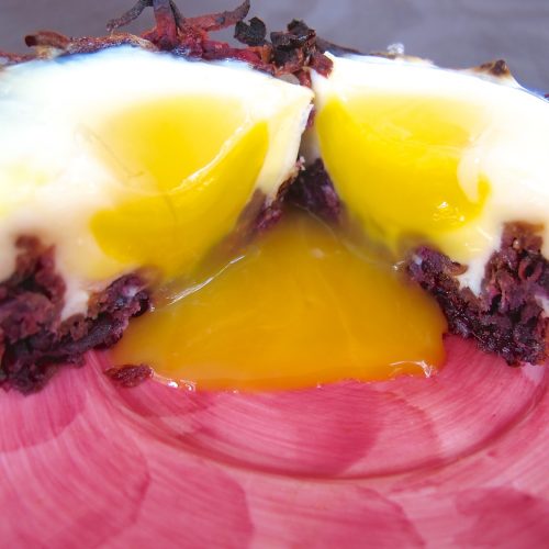 Eggs in sweet potato apple nests