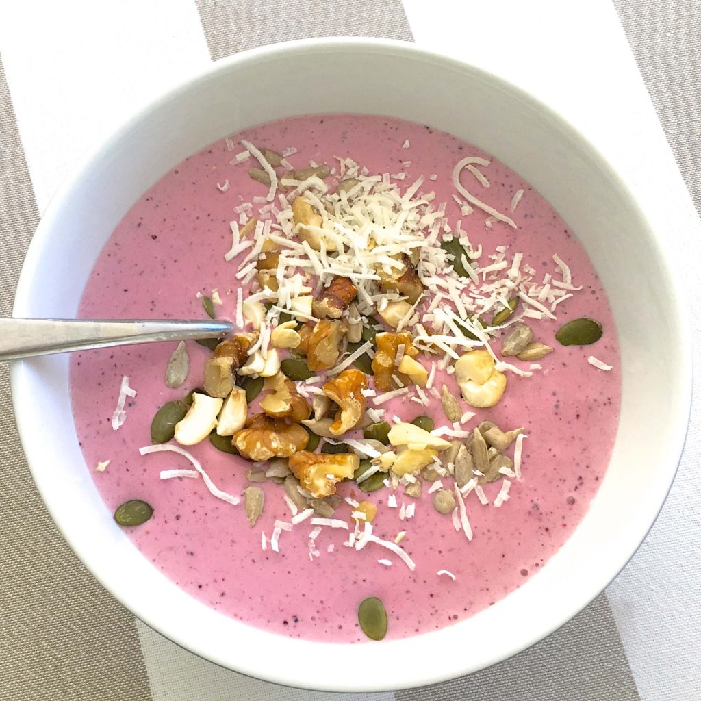 Strawberry mango smoothie bowl
