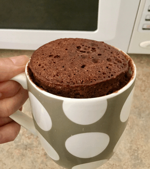 Chocolate mug cake in a mug