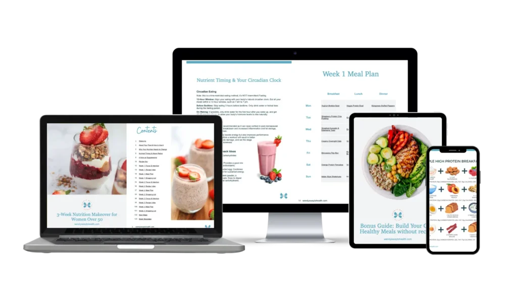Mockup of the Nutrition Makeover on Computer, iPad and iPhone screens
